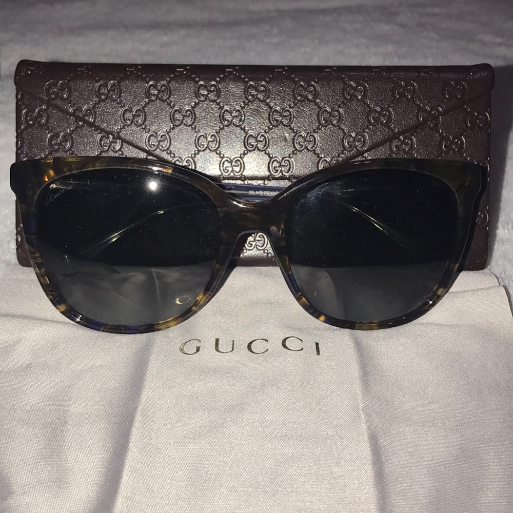 Gucci sunglasses brown and blue